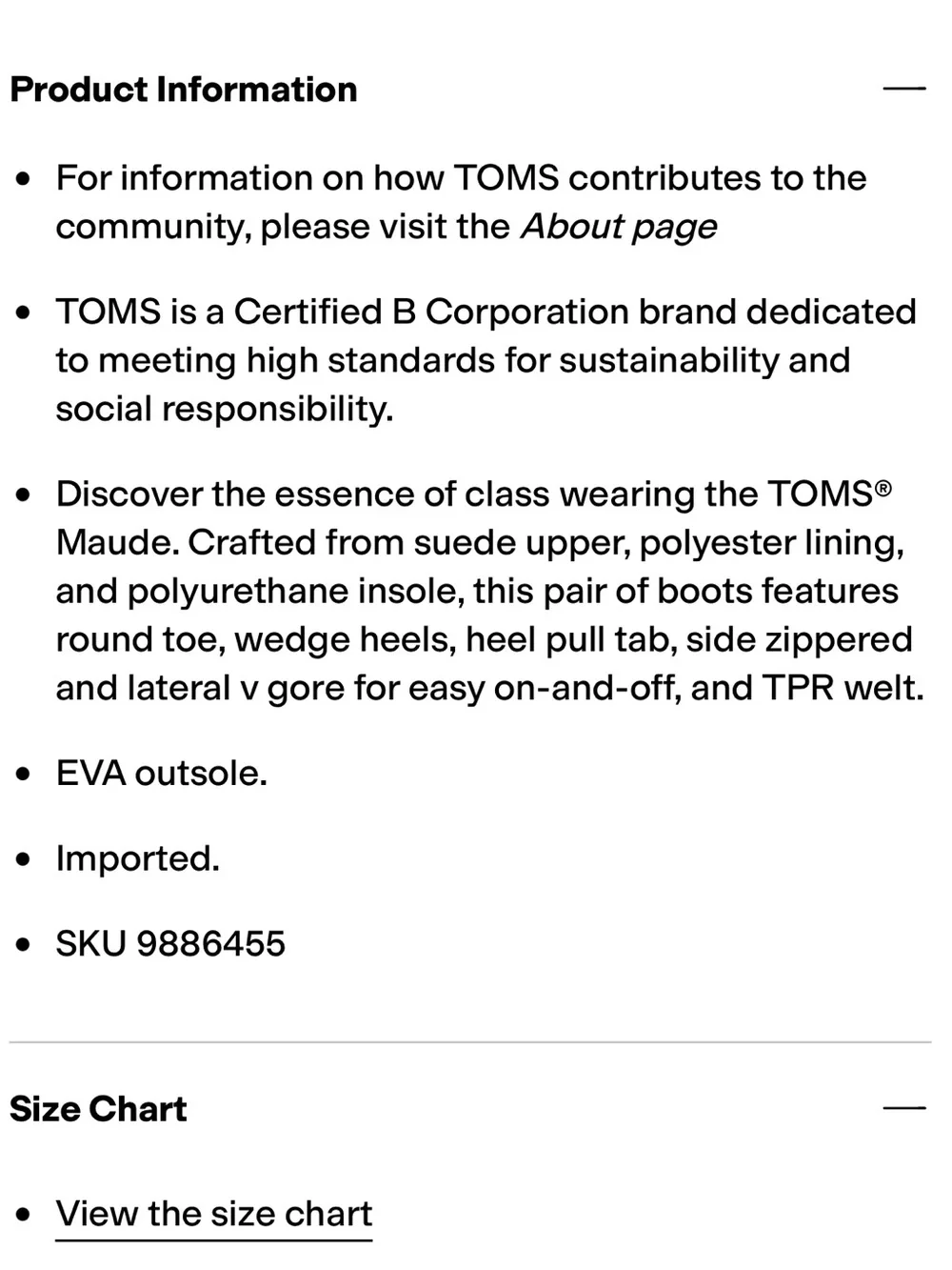 New NIB Toms Maude Cream Chelsea Lug Ankle Boots Sz 10 $120